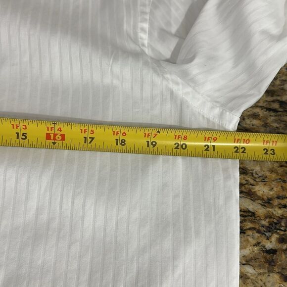 Bugatchi Cotton Striped White Men's Long Sleeve Button Down Shirt Size 16/40 - Picture 9 of 11